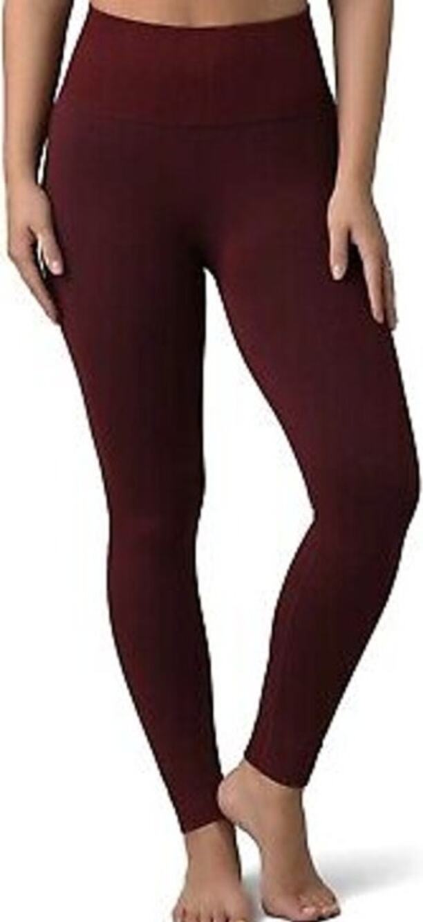 prAna Sopra Seamless Leggings High Rise Ribbed Knit Yoga Athletic Maroon Red XS